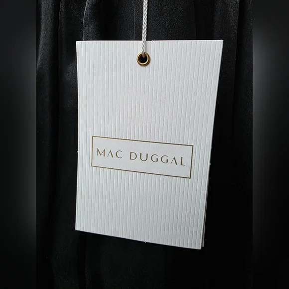 NWT Mac Duggal Plunging Ruffled Rosette A-Line Cocktail Dress Size 16 - Picture 12 of 15